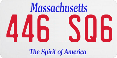 MA license plate 446SQ6