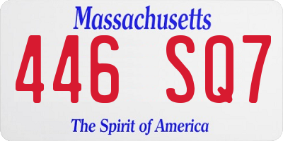 MA license plate 446SQ7