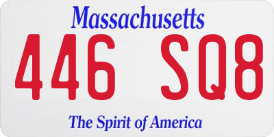 MA license plate 446SQ8