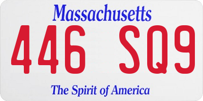 MA license plate 446SQ9