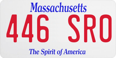 MA license plate 446SR0