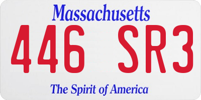 MA license plate 446SR3