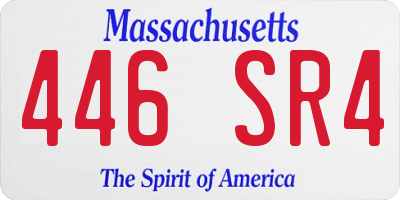 MA license plate 446SR4