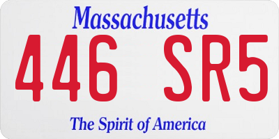 MA license plate 446SR5