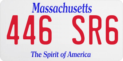 MA license plate 446SR6