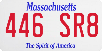 MA license plate 446SR8