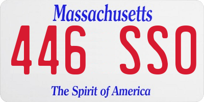MA license plate 446SS0