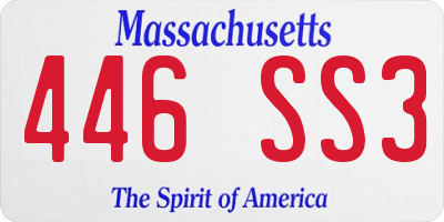MA license plate 446SS3