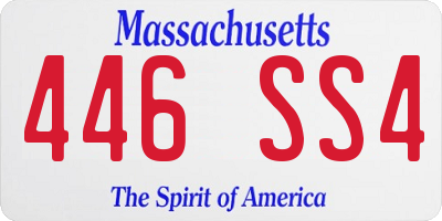 MA license plate 446SS4