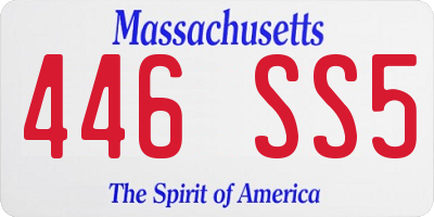 MA license plate 446SS5