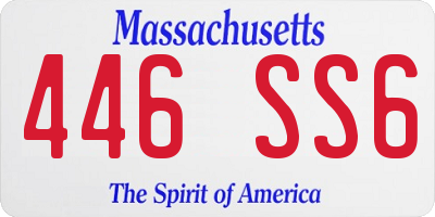 MA license plate 446SS6