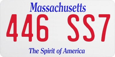 MA license plate 446SS7