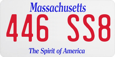 MA license plate 446SS8