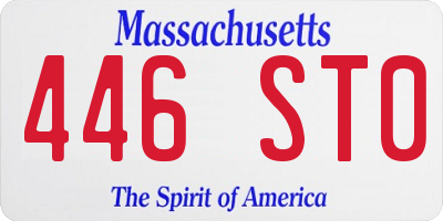 MA license plate 446ST0