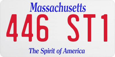 MA license plate 446ST1