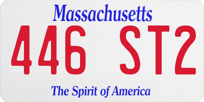 MA license plate 446ST2