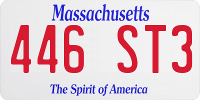 MA license plate 446ST3