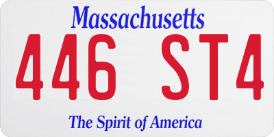 MA license plate 446ST4