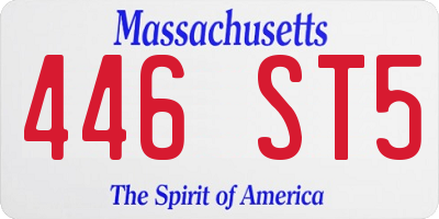 MA license plate 446ST5