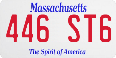 MA license plate 446ST6