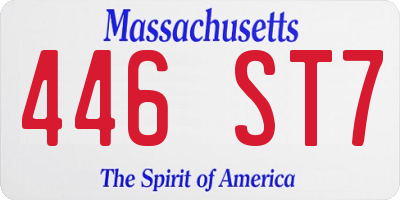 MA license plate 446ST7