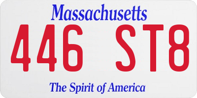 MA license plate 446ST8
