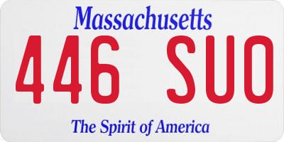 MA license plate 446SU0