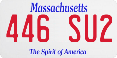 MA license plate 446SU2