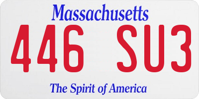 MA license plate 446SU3