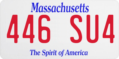 MA license plate 446SU4