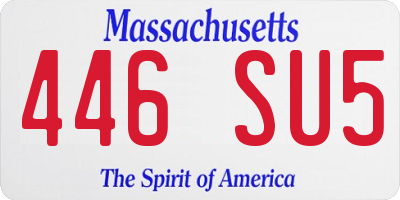 MA license plate 446SU5