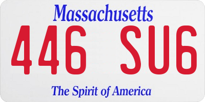 MA license plate 446SU6