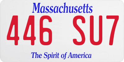 MA license plate 446SU7