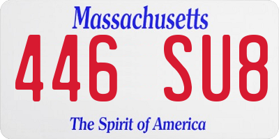 MA license plate 446SU8