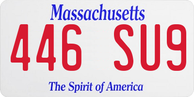 MA license plate 446SU9