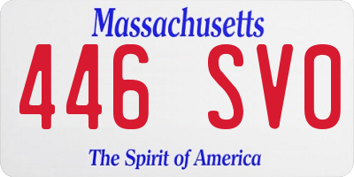 MA license plate 446SV0