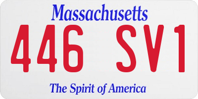 MA license plate 446SV1