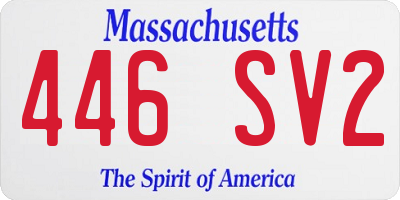 MA license plate 446SV2
