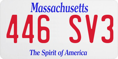 MA license plate 446SV3