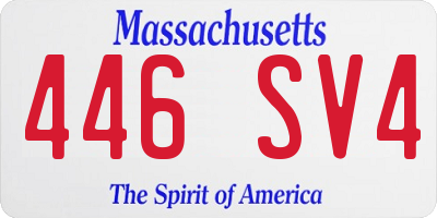 MA license plate 446SV4