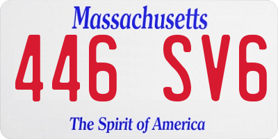 MA license plate 446SV6