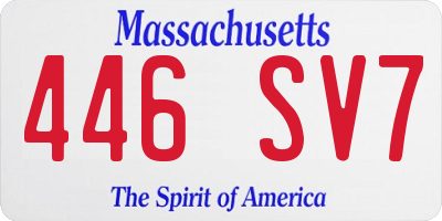 MA license plate 446SV7