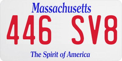 MA license plate 446SV8
