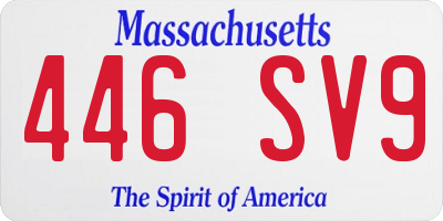 MA license plate 446SV9