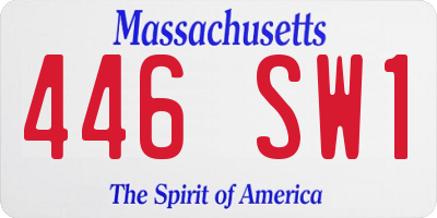 MA license plate 446SW1