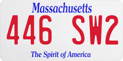MA license plate 446SW2