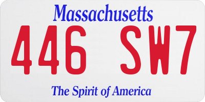 MA license plate 446SW7