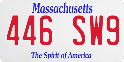 MA license plate 446SW9