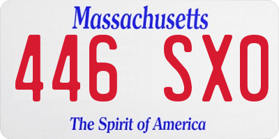 MA license plate 446SX0