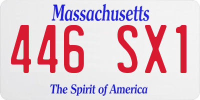 MA license plate 446SX1